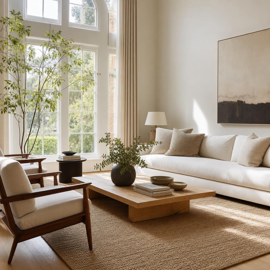 Clean, beautifully designed living room